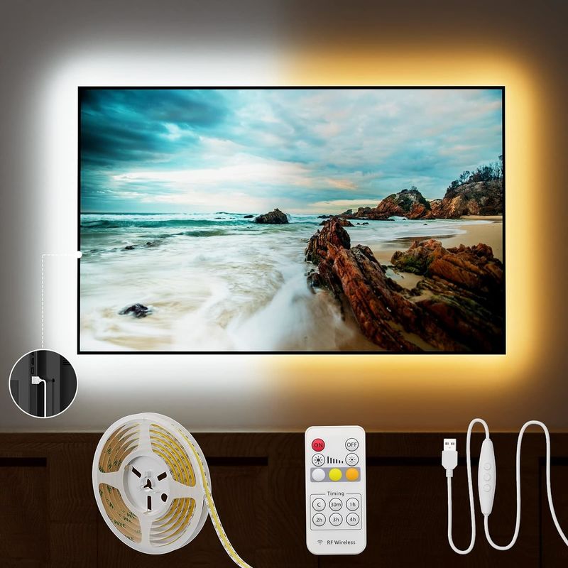 COB LED Strip Light CCT قابل تنظیم 560LEDs CRI90 2m Dimmable 2700K-6500K کیت چراغ های نوار LED 24V برای اتاق خواب زیر کابینت