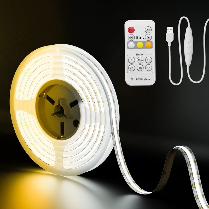 COB LED Strip Light CCT قابل تنظیم 560LEDs CRI90 2m Dimmable 2700K-6500K کیت چراغ های نوار LED 24V برای اتاق خواب زیر کابینت