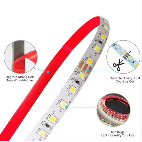 فروش کارخانه دو رنگ CCT LED strip light 24v دمای رنگ تنظیم پذیر 120led 12v light 2835 led strip Decoration