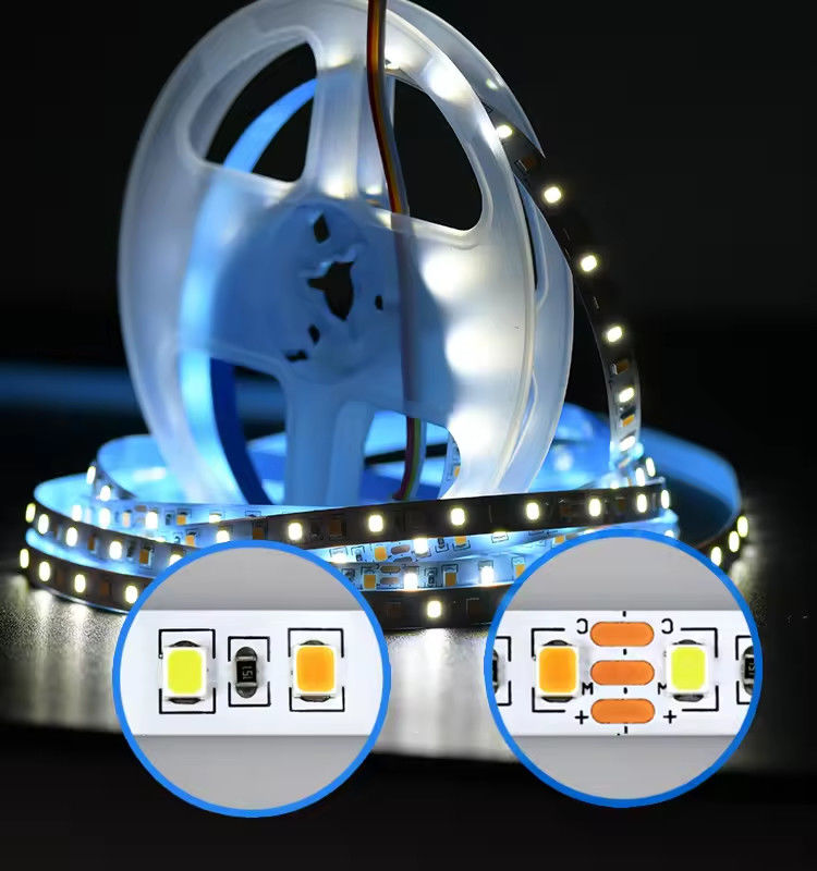 فروش کارخانه دو رنگ CCT LED strip light 24v دمای رنگ تنظیم پذیر 120led 12v light 2835 led strip Decoration