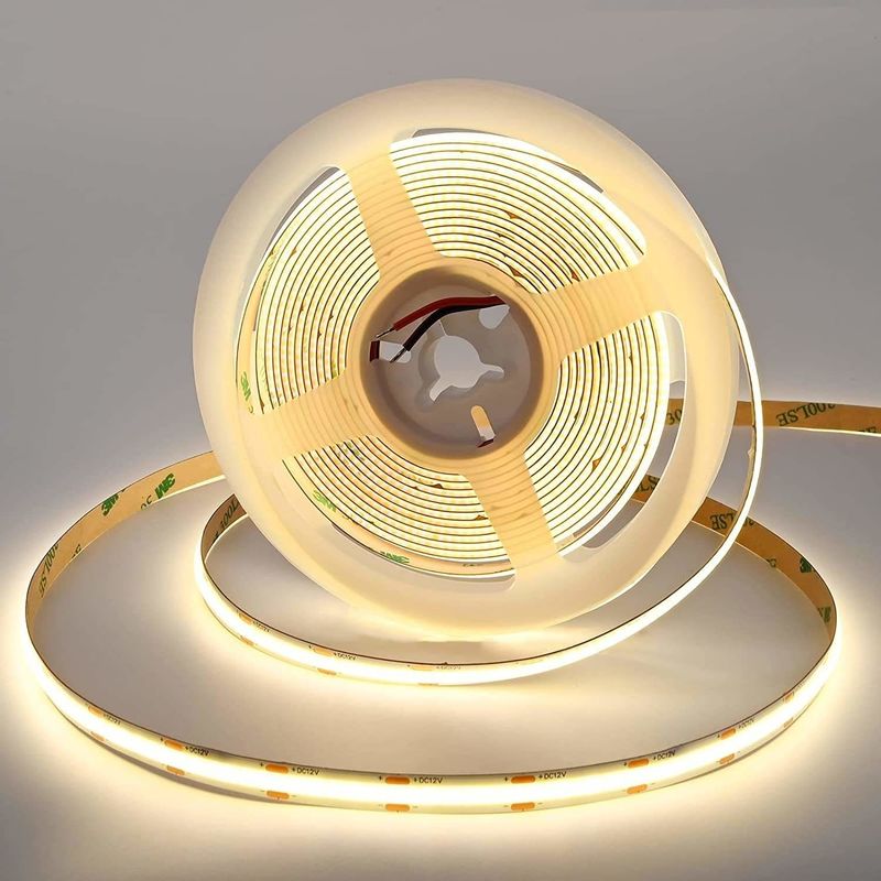 فروش داغ 480leds 12W / M Dimmable IP20 90Ra COB LED Strip ولتاژ ورودی 12V/24V