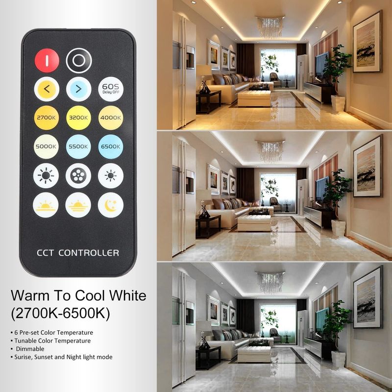 COB چراغ های نوار LED CCT (2700K-6500K قابل تنظیم) 2M 560LEDs / m CRI90 کیت نور نوار LED با بسته بندی جعبه نوار LED برای خانه
