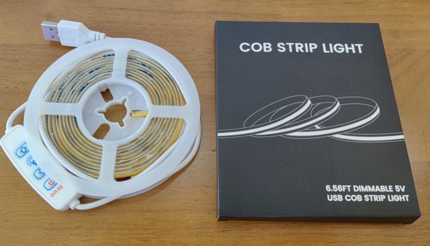 مدل جدید DC5V COB چراغ های نوار LED 2M 300LEDs / m CRI90 USB Led Tape جعبه نور کیت با جعبه بسته بندی نوار LED برای خانه