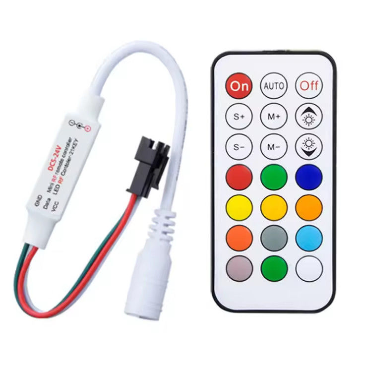 کیفیت بالا 21کليد 2084 پیکسل کنترل کننده رنگ تمام RF WS2811 DC5~24V کنترل کننده 2812 IC کنترل کننده LED رنگ خواب