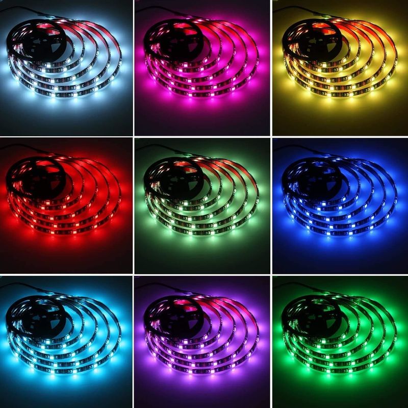 120 درجه زاویه پرتو RGB LED Strip 5M SMD5050 24 کلید کنترل کننده IR Strip Dimmable