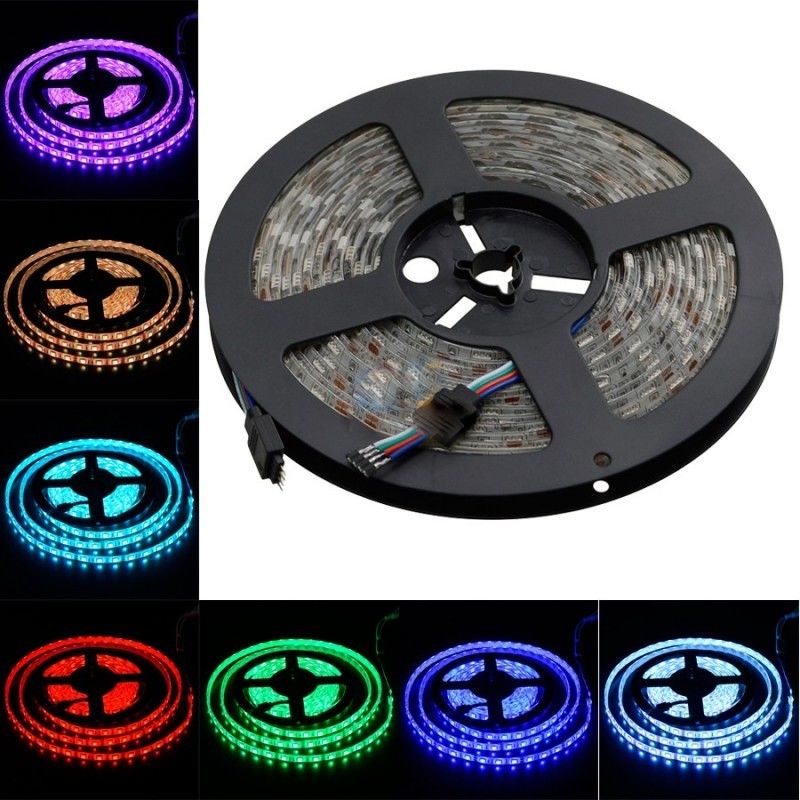 5 متری 150 LEDs TV backlight led strip DC5V کنترل از راه دور 24 کلید SMD5050 RGB Strip Tira پورت USB Strip LED انعطاف پذیر