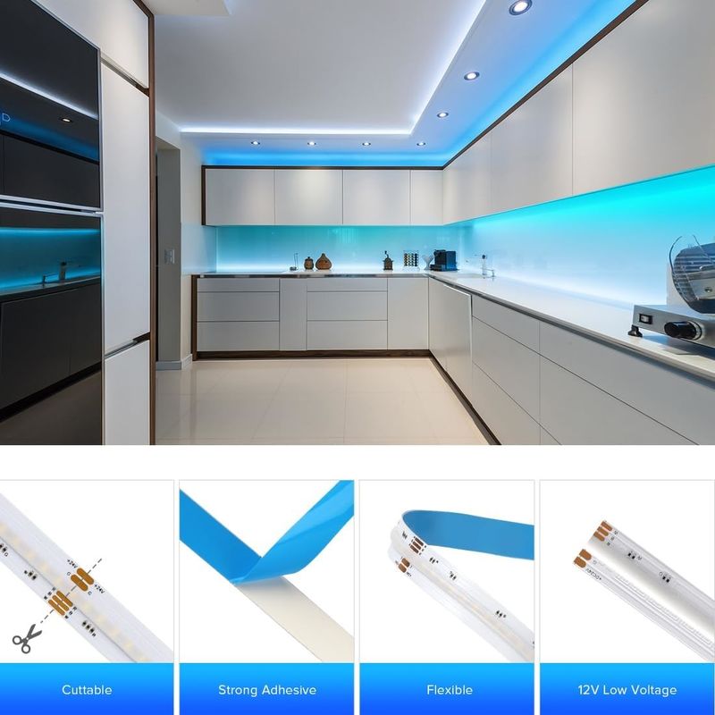 نوار LED RGBW COB 19W با 784 LED در هر متر IP20 و کنترل DMX512/RF / Bluetooth / WiFi