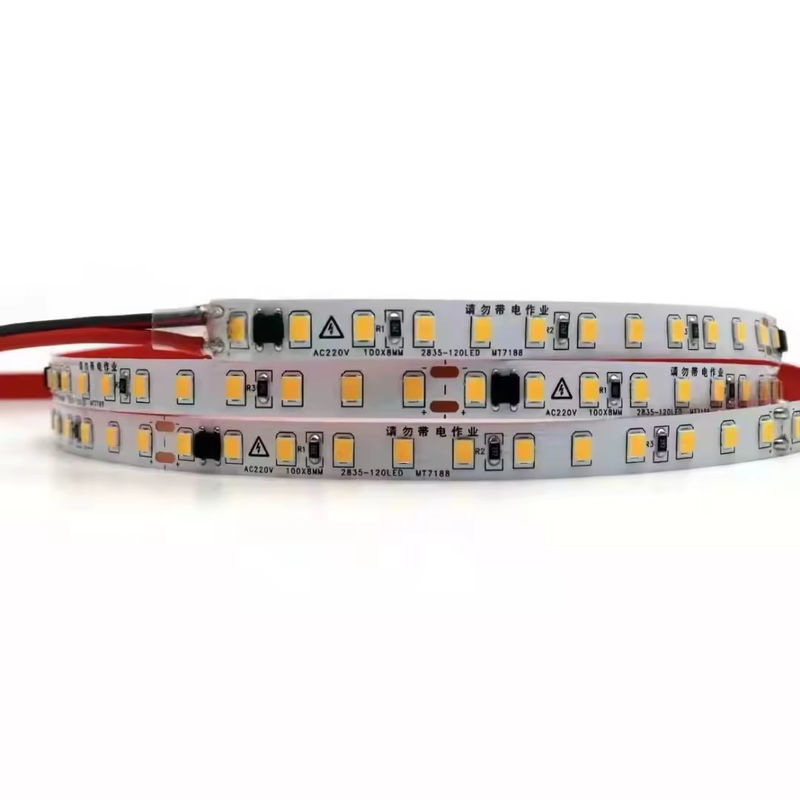 220 ولت بدون نیاز به راننده 10 سانتی متر قابل برش 2835 نوار LED IP65 120 LED نوار نور ضد آب IP20 نوار LED انعطاف پذیر