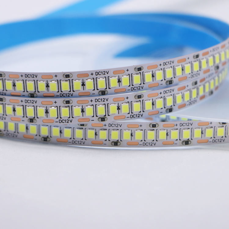 DC12V/24V 10mm 5M/Roll 2835 80Ra نوار LED با PCB سفید و زاویه قطب 120 °