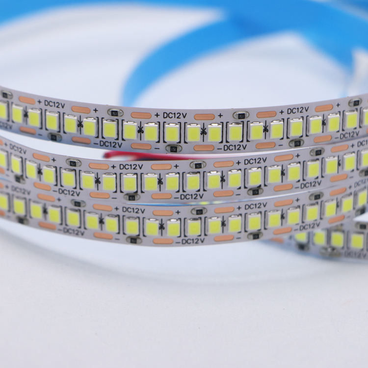 DC12V/24V 10mm 5M/Roll 2835 80Ra نوار LED با PCB سفید و زاویه قطب 120 °