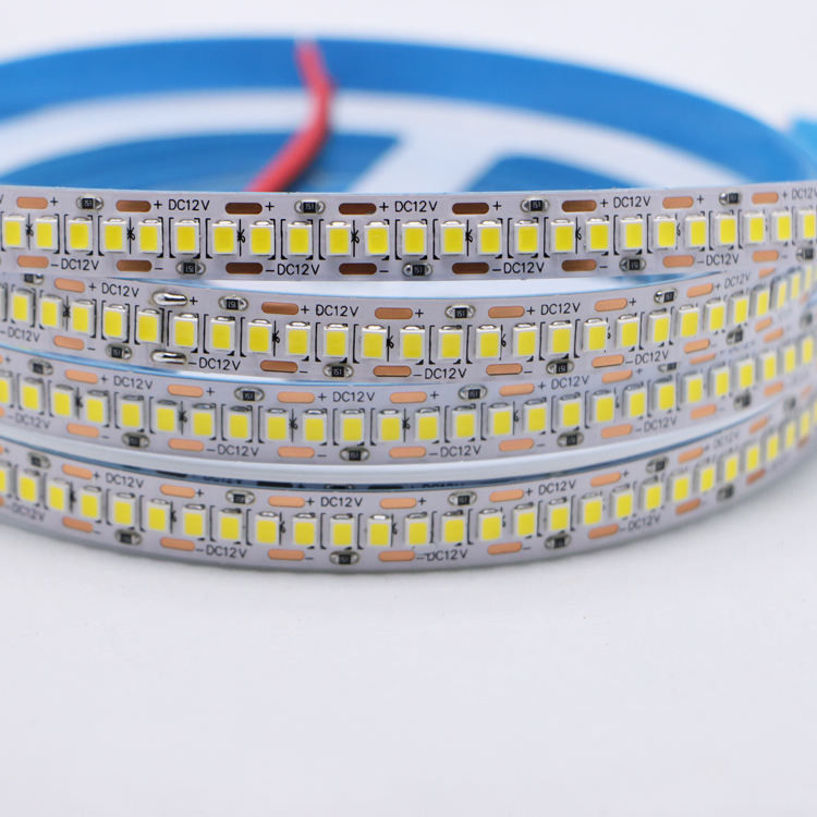 DC12V/24V 10mm 5M/Roll 2835 80Ra نوار LED با PCB سفید و زاویه قطب 120 °