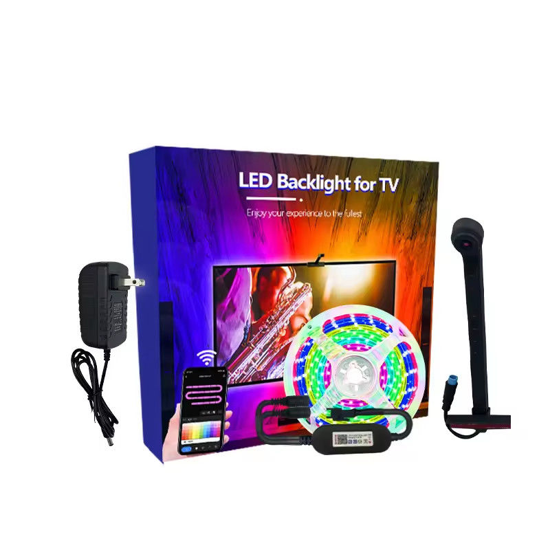 دکوراسیون خانه 3.8M 5M USB IP20 تلویزیون LED Backlights با موسیقی WIFI TUYA Smart Home APP Control