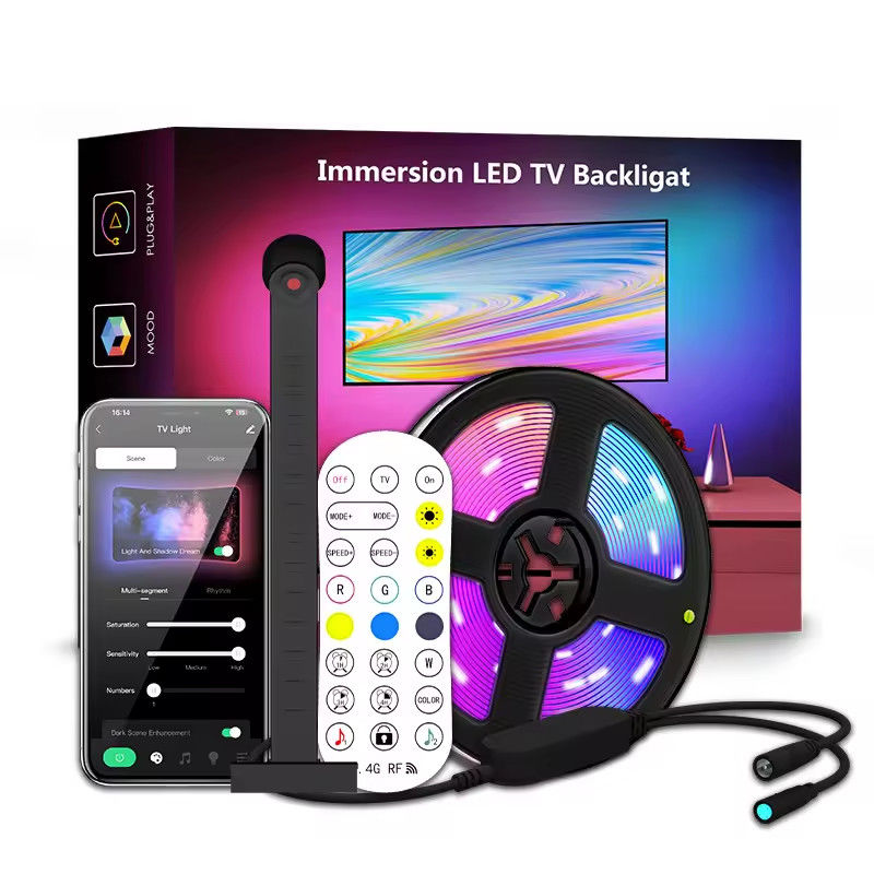 دکوراسیون خانه 3.8M 5M USB IP20 تلویزیون LED Backlights با موسیقی WIFI TUYA Smart Home APP Control