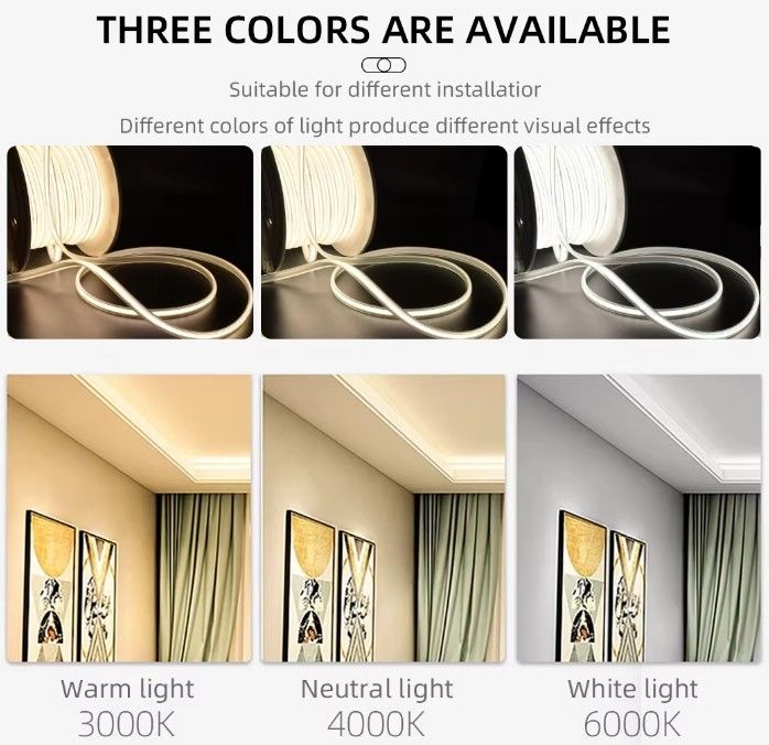 288 LED ولتاژ بالا 110V 220V انعطاف پذیر COB چراغ نوار LED 2700K 3000K 4000K 6000K
