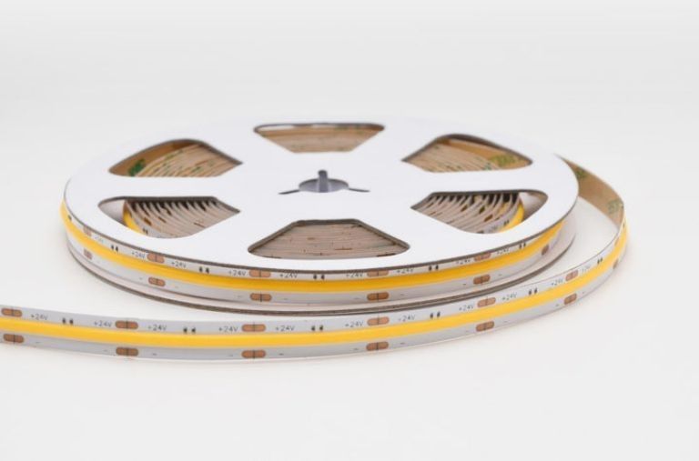 320leds/m LED COB نوار انعطاف پذیر DC24V 12V 5m 10W برای روشنایی چشم انداز -25 50C CRI 90