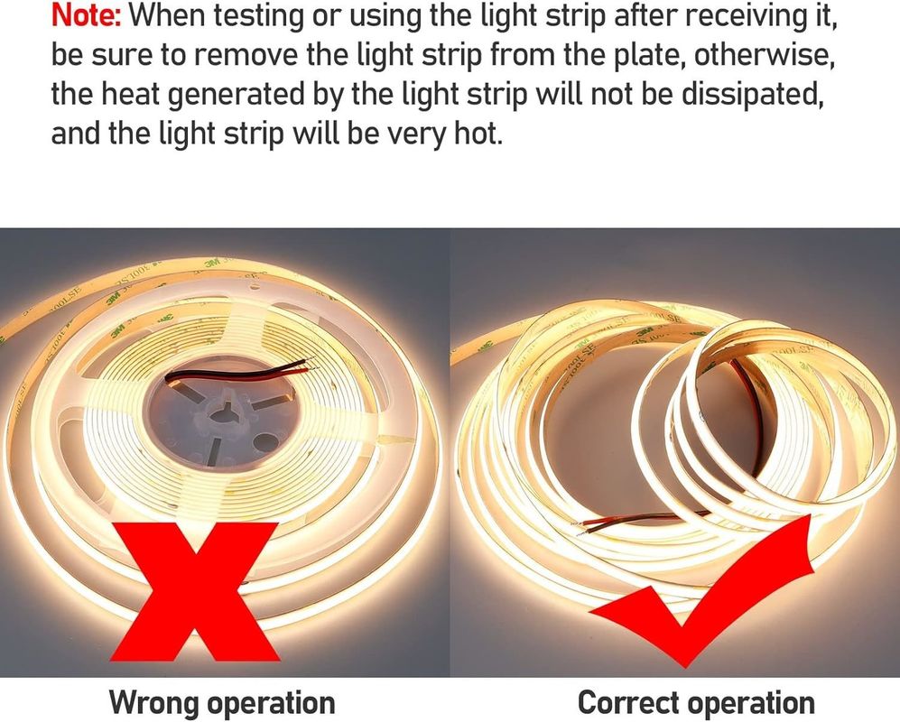 دکوراسیون داخلی و خارجی COB LED Strip Light High CRI 280 320/480 کنترل از راه دور