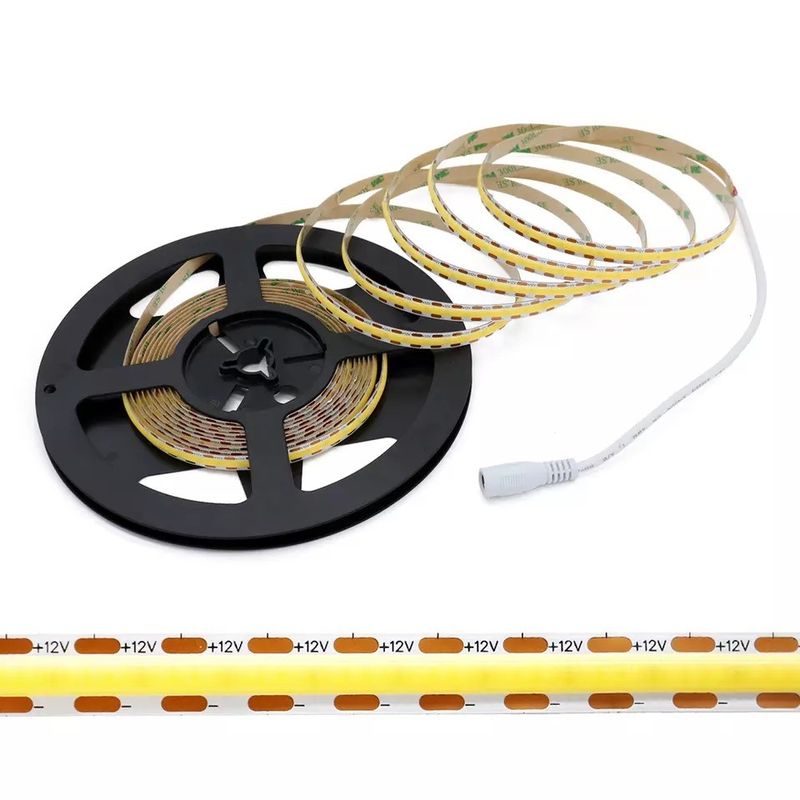 320Leds نوار LED انعطاف پذیر سفید / گرم سفید DC24V 8mm عرض یکپارچه COB چراغ LED