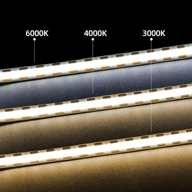 320Leds نوار LED انعطاف پذیر سفید / گرم سفید DC24V 8mm عرض یکپارچه COB چراغ LED