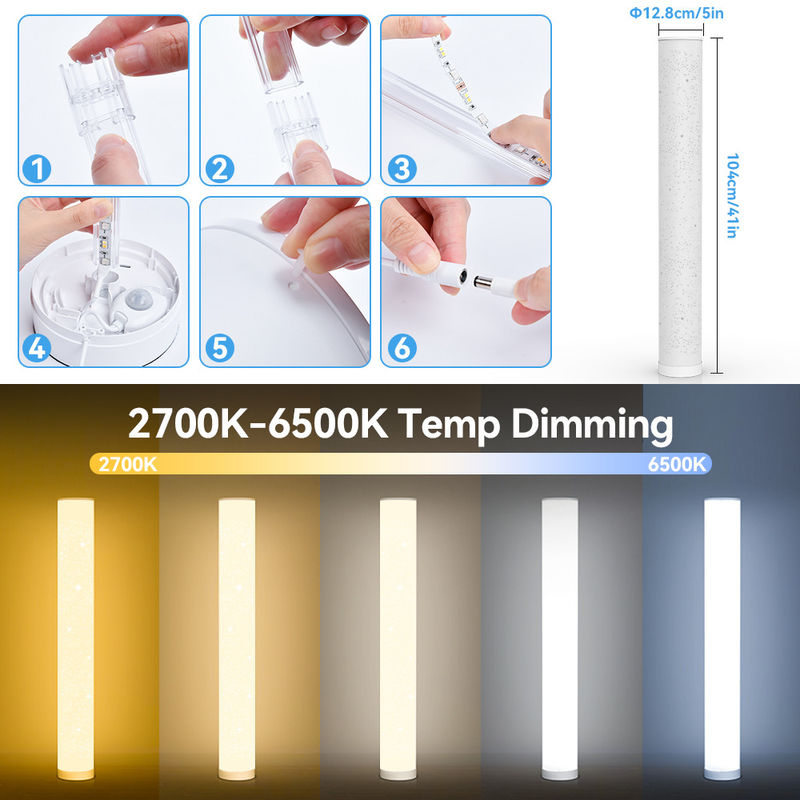 RGB رنگارنگ کنترل از راه دور چراغ کف LED برای اتاق خواب نور محیط تزئینی 1.5m