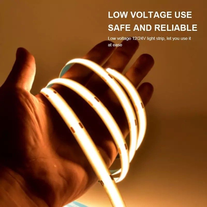 12 ولت 24 ولت ضد آب IP65 IP67 IP68 CRI90 5M انعطاف پذیر COB LED Strip برای فضای باز داخلی
