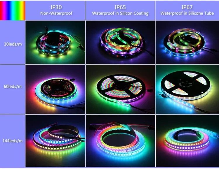 Hongtop 5m/roll 3- SK6812 RGB RGBW RGBWW RGBNW RGBCW چراغ نوار LED برای مبلمان