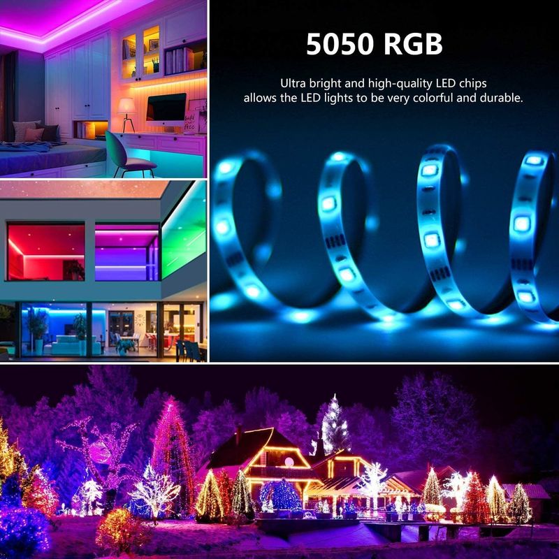 نوار LED هوشمند برای تزئینات 12 ولت 5 ولت USB کنترل موسیقی همگام سازی و RGB دمای رنگ