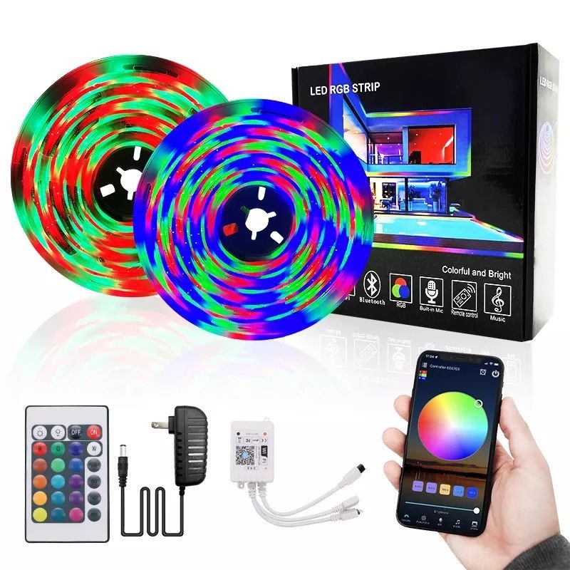 خانه بار نوار چراغ LED باغ طراحی پشتیبانی Dimmer 12V 32ft هوشمند 5050 RGB 1670