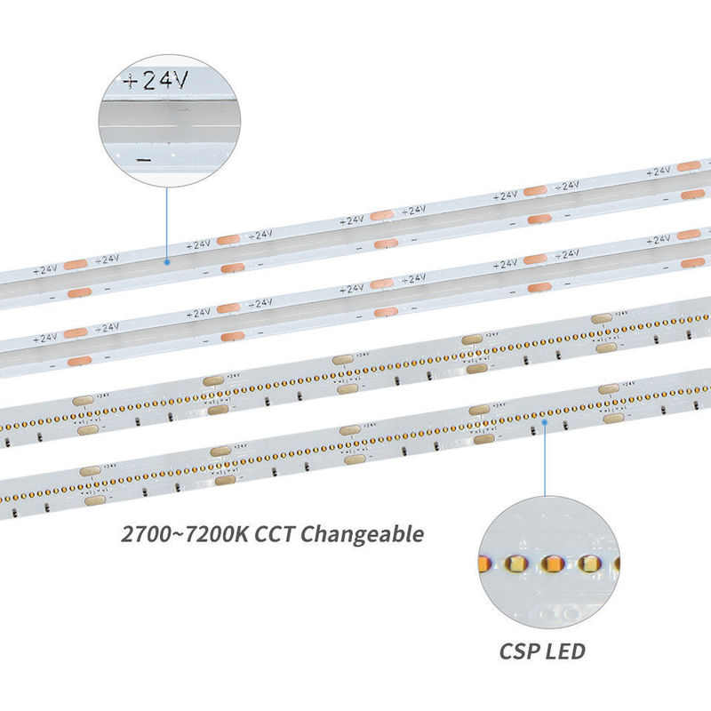 120 درجه زاویه پرتو COB 320 LED 24V 8mm 10mm چراغ نوار LED برای تزئینات باغ