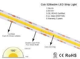 120 درجه زاویه پرتو COB 320 LED 24V 8mm 10mm چراغ نوار LED برای تزئینات باغ