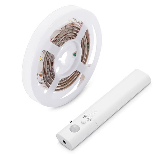 SMD2835 چراغ نوار LED با سنسور حرکت 1m طول USB قابل شارژ مجدد حالت روز و شب