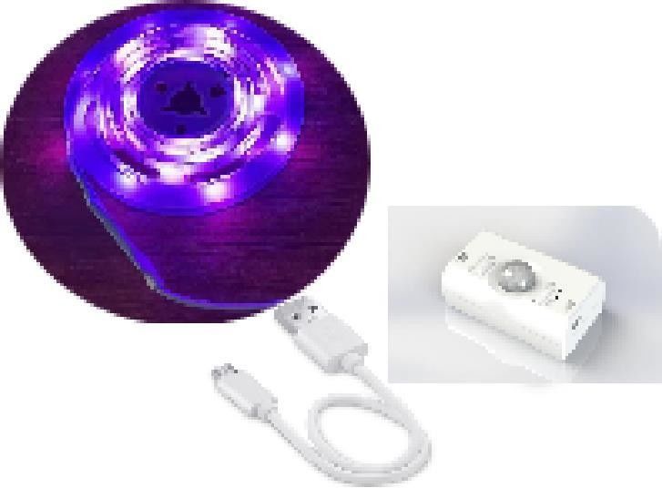 SMD2835 چراغ نوار LED با سنسور حرکت 1m طول USB قابل شارژ مجدد حالت روز و شب
