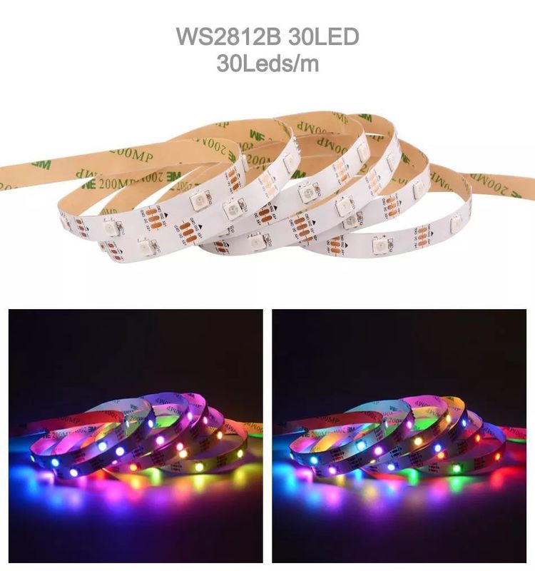 ضد آب 12V ws2812 ws2811 نوار LED 60LEDs برای رنگ جادویی تزئینات RGB CRI Ra 80