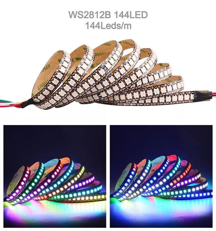 ضد آب 12V ws2812 ws2811 نوار LED 60LEDs برای رنگ جادویی تزئینات RGB CRI Ra 80