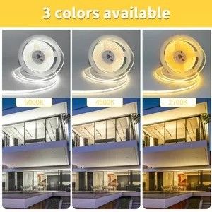 سفارشی انعطاف پذیر 320 480 LEDs Dc 5v 10000 لومن گرم سفید Rgb Fcob Cct Cob LED Strip Light انبار