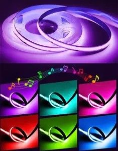 وزن محصول 0.3kg 5m 10m چراغ نوار هوشمند با رنگ رویایی RGB COB Chip LED