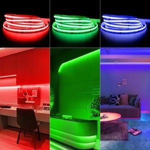 وزن محصول 0.3kg 5m 10m چراغ نوار هوشمند با رنگ رویایی RGB COB Chip LED