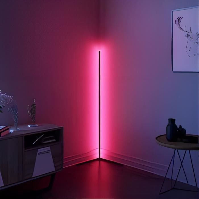 چراغ کف تزئینی با تغییر رنگ RGB و سایه شیشه ای فلزی