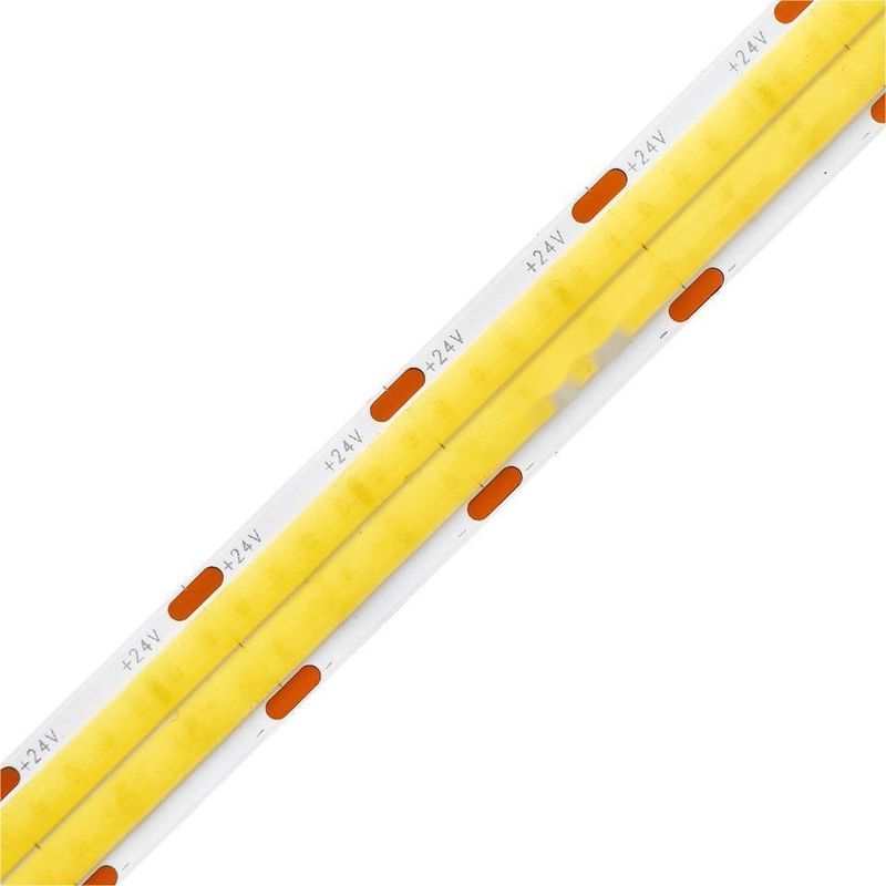 10m / رول خطوط دوگانه 600leds 12v 24v Ra80 12mm انعطاف پذیر COB LED لامپ نوار انعطاف پذیر