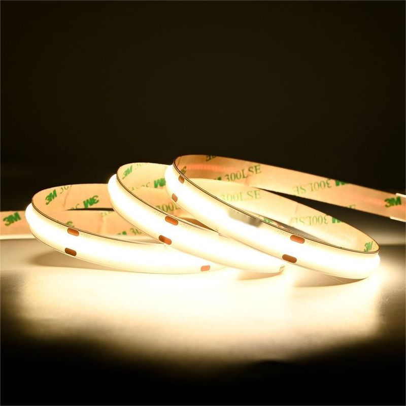 10m / رول خطوط دوگانه 600leds 12v 24v Ra80 12mm انعطاف پذیر COB LED لامپ نوار انعطاف پذیر
