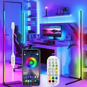 چراغ های بازی اتاق نشیمن نور محیط Rgb دکوراسیون چراغ های شب ایستاده لامپ کف گوشه ای