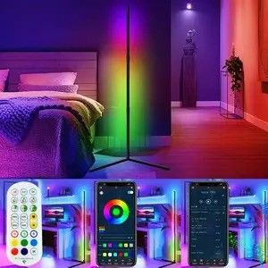 لامپ های بازی اتاق نشیمن محیط روشنایی محیط روشنایی Rgb دکوراسیون خانه. هتل. روشنایی چراغ کف گوشه ای LED ایستاده