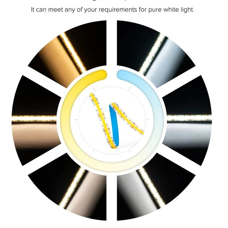 نوار LED COB Dimmable 12V 24V W WW 2700K 6000K برای کابینت روشنایی 5M 16.4ft طول