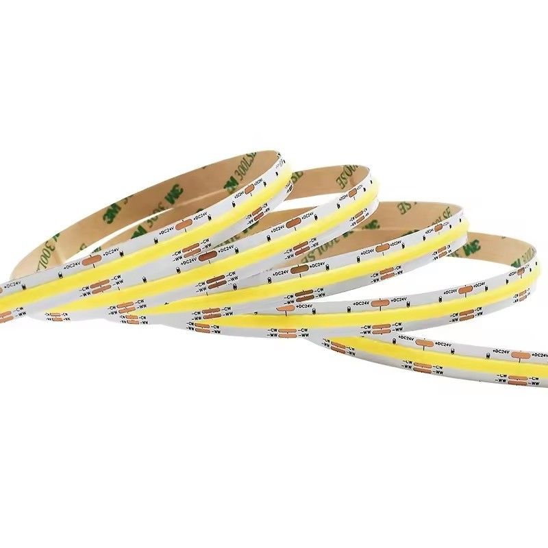 IP20 100lm 10W 24V FCOB تنظیم پذیر سفید RA90 560LEDS COB LED Strip PCB ضخیم تر با دام