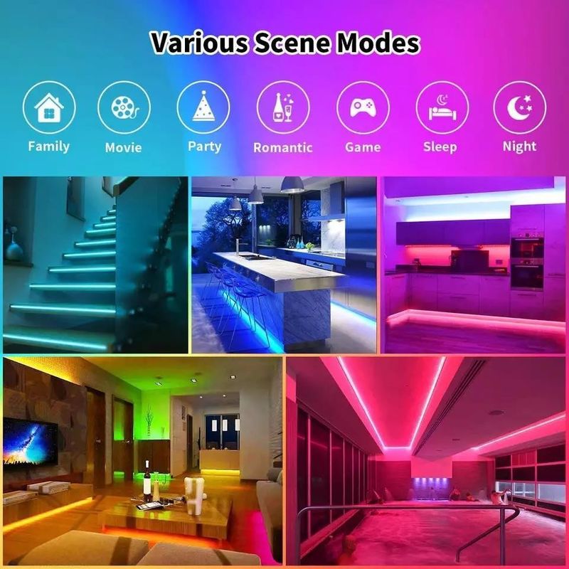 12 ولت 5 ولت 2835 5050 RGB WIFI Tuya Smart LED Light Strips Sync موسیقی برای دکوراسیون خانه هوشمند