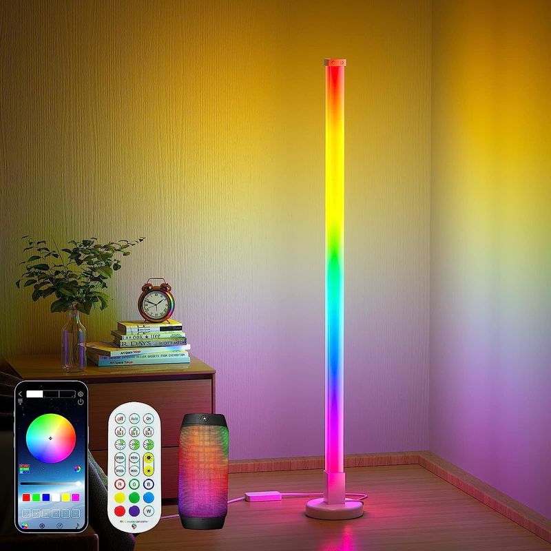 RGB رنگارنگ کنترل از راه دور چراغ کف LED نمونه رایگان برای روشنایی محیط اتاق خواب