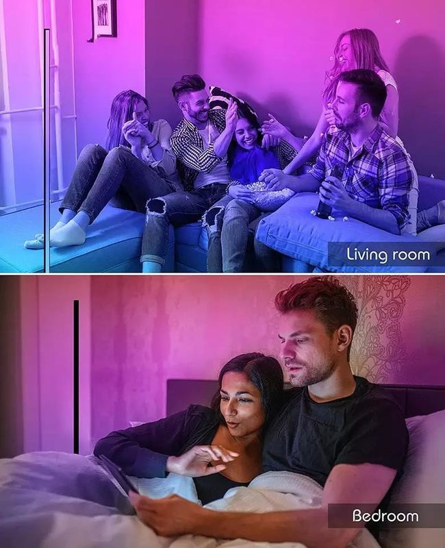 RGB رنگارنگ کنترل از راه دور چراغ کف LED نمونه رایگان برای روشنایی محیط اتاق خواب