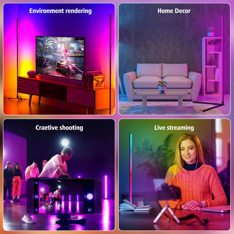 RGBIC روشنایی خانه هوشمند 3.5W رنگارنگ چراغ کف LED برای اتاق خواب 45 سانتی متر نسخه رومیزی
