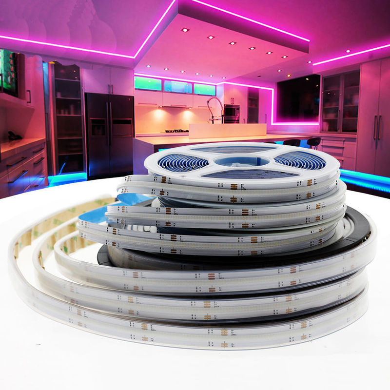 90 Ra CRI COB RGB LED Strip Light ضد آب 12 ولت 24 ولت برای خدمات راه حل های روشنایی