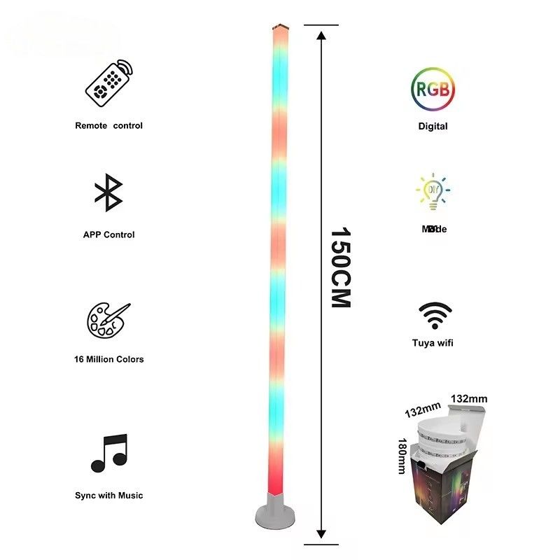 1.5M ASB Smart Home LED Strip با کنترل از راه دور IR و موسیقی RGBIC برای لامپ گوشه طبقه