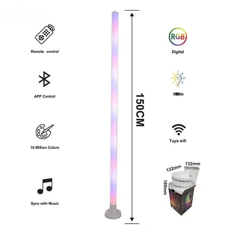 1.5M ASB Smart Home LED Strip با کنترل از راه دور IR و موسیقی RGBIC برای لامپ گوشه طبقه